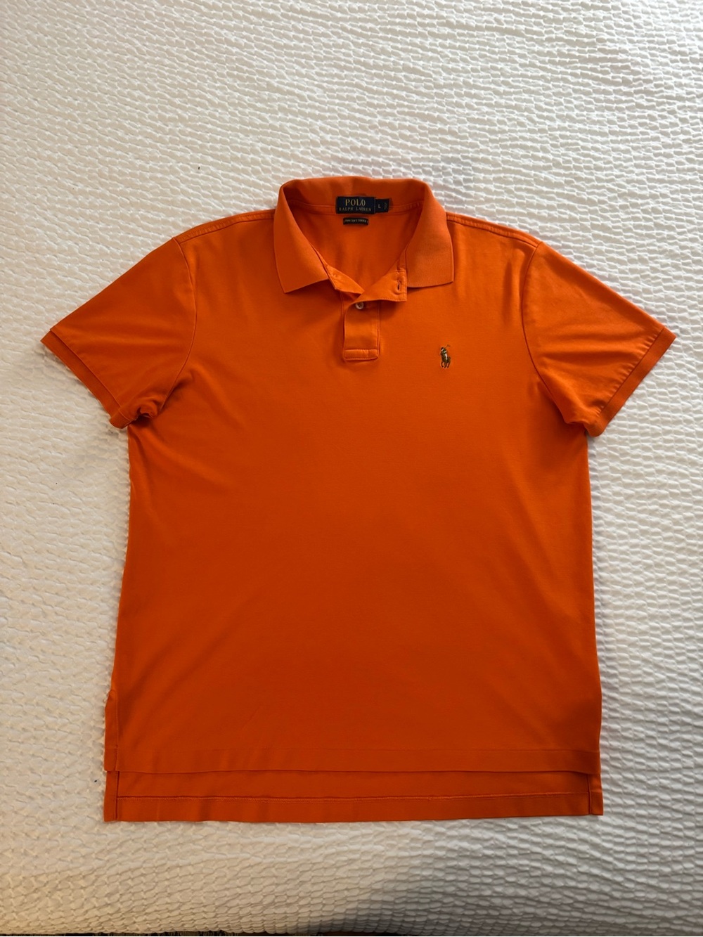 Polo Ralph Lauren Bright Orange Short-Sleeve  Shirt Pima Soft touch L
